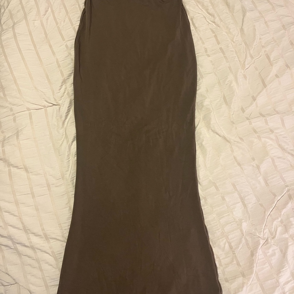 Oh Polly Brown Bodycon Maxi Skirt Size 6